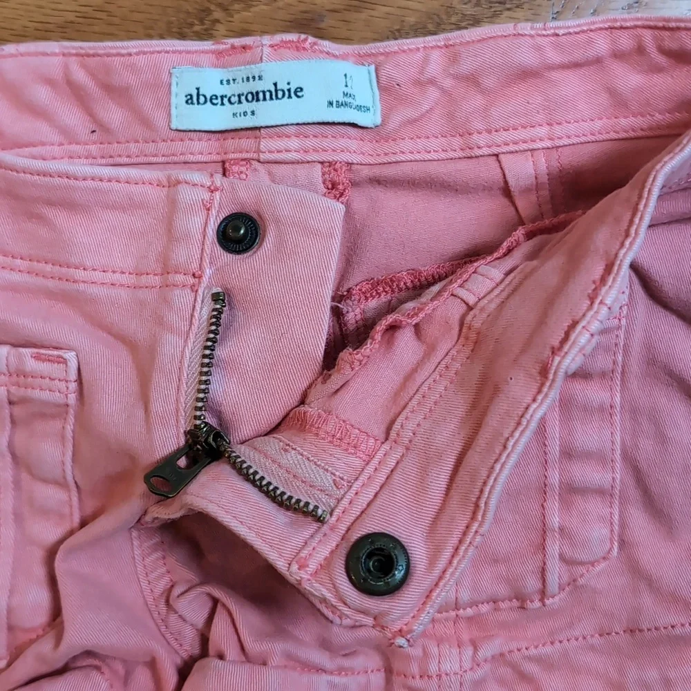 Abercrombie & Fitch Kids Coral Denim Shorts - Picture 3 of 4
